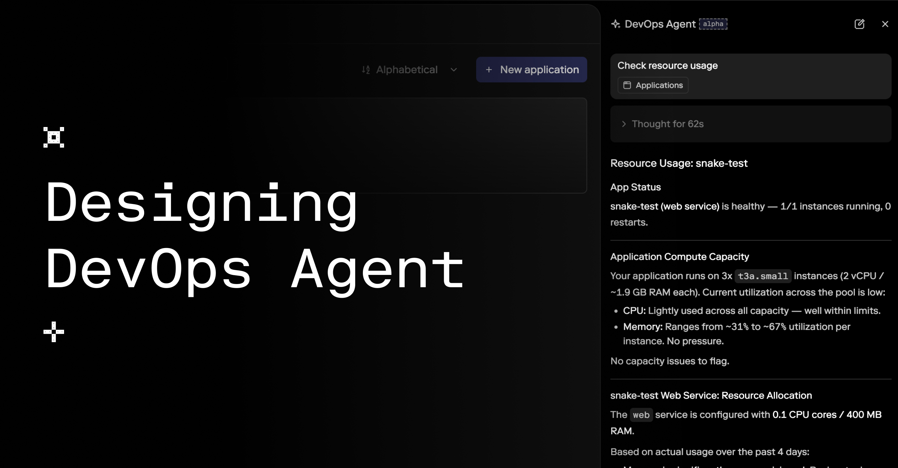 DevOps Agent docked beside the Porter dashboard